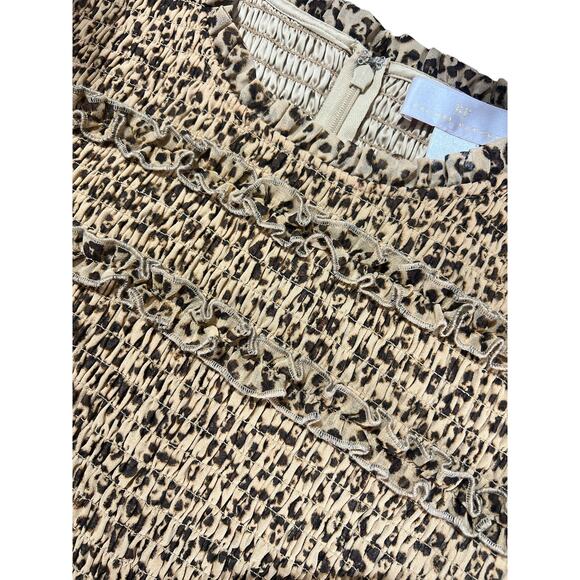 NWT! RACHEL PARCELL Tan‎ Animal Floral Long Sleeve Fit & Fit Dress Sz Large - Picture 5 of 6